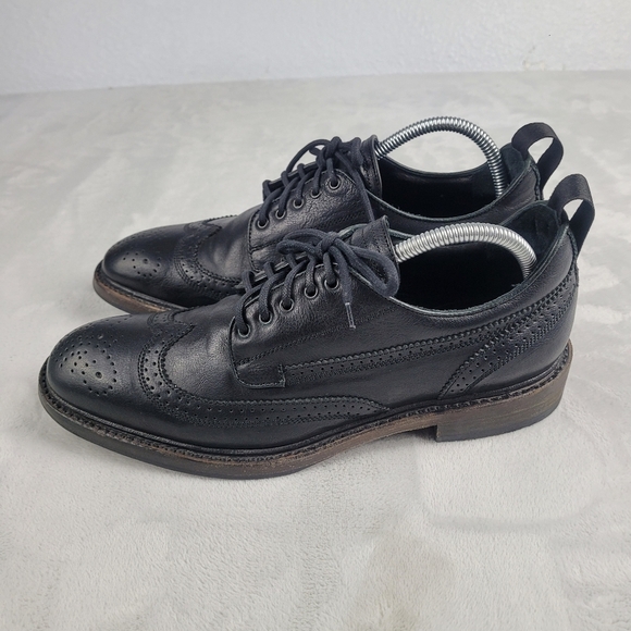 rag & bone Black Leather Brogue Derby Shoes